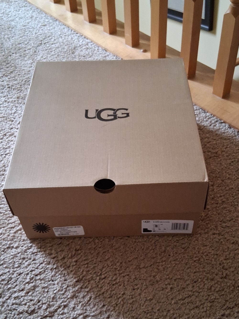 UGG Cardboard Shoe Box in Brown with Black Logo